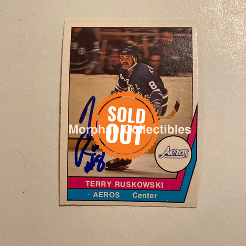 Terry Ruskowski - Autographed Card Opc 1977-78 Wha