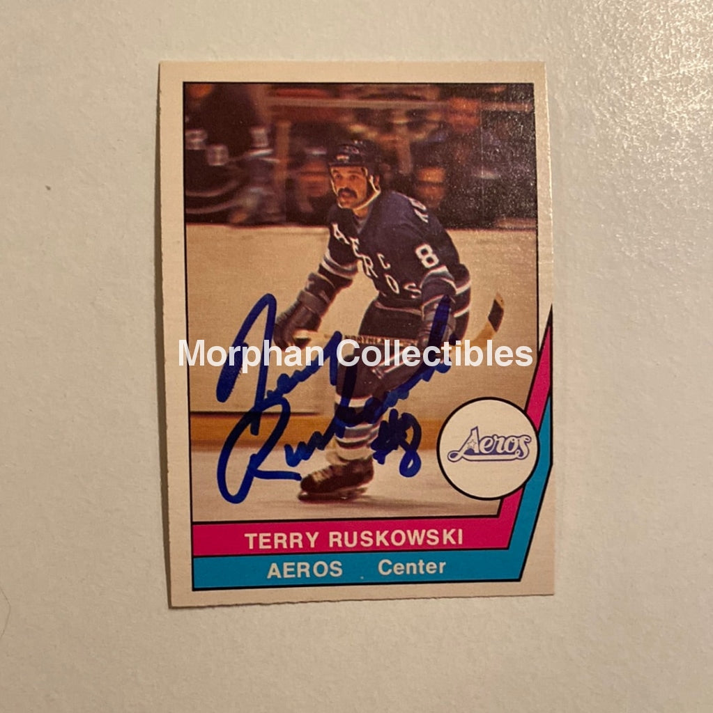 Terry Ruskowski - Autographed Card Opc 1977-78 Wha