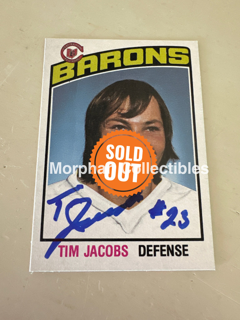 Tim Jacobs - Autographed Card - 1976-77 OPC Card