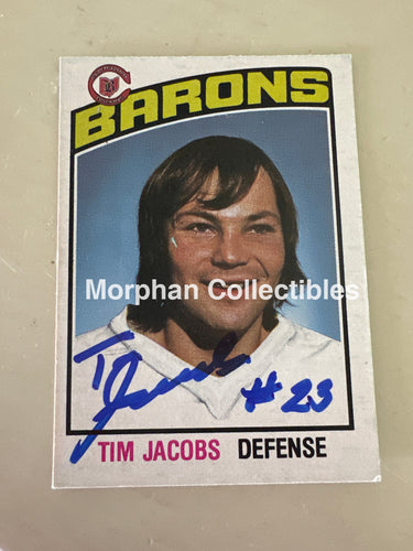 Tim Jacobs - Autographed Card - 1976-77 OPC Card
