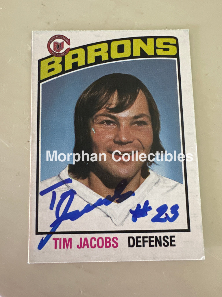 Tim Jacobs - Autographed Card - 1976-77 OPC Card
