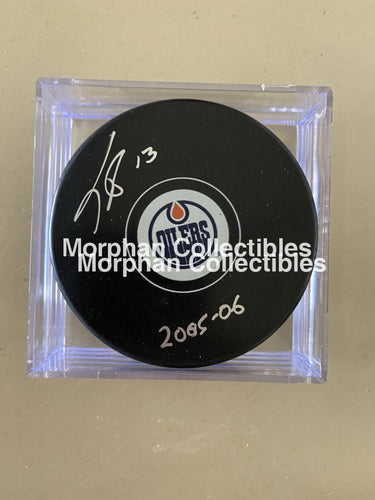 Todd Harvey Autographed Pucks Edmonton Oilers Puck
