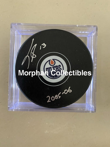 Todd Harvey Autographed Pucks Edmonton Oilers Puck