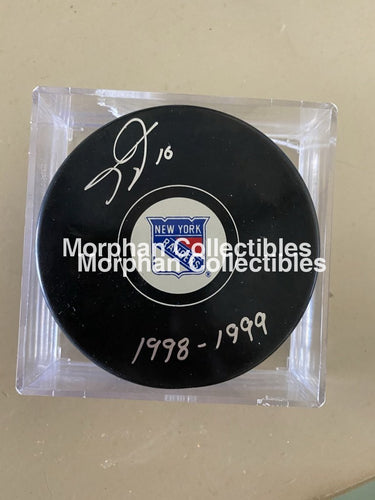 Todd Harvey Autographed Pucks New York Rangers Puck