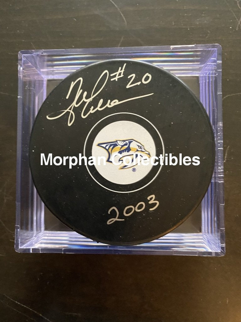 Todd Warriner - Autographed Puck Nashville Predators