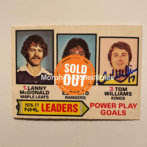 Tom Williams - Autographed Card 1977/78 Nhl Leaders Opc