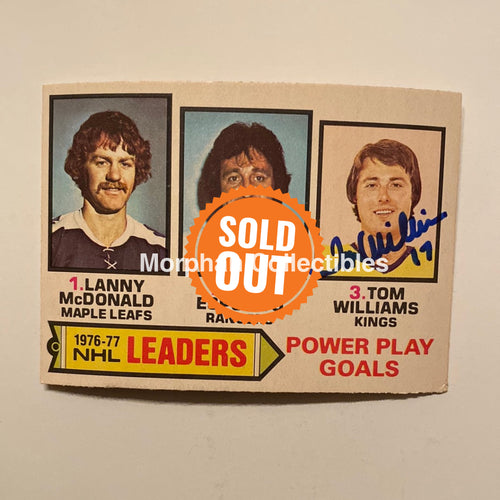 Tom Williams - Autographed Card 1977/78 Nhl Leaders Opc