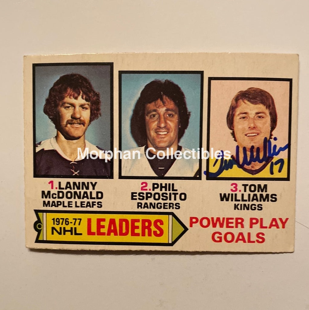 Tom Williams - Autographed Card 1977/78 Nhl Leaders Opc