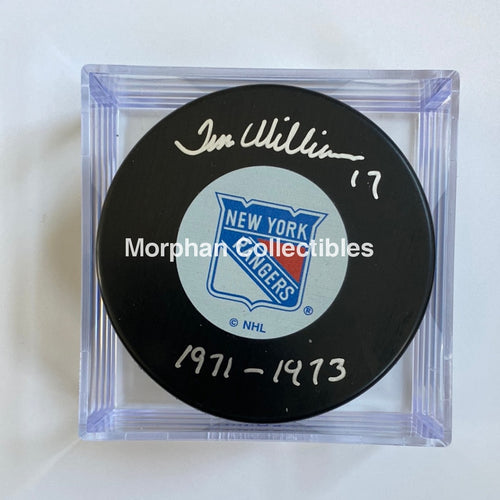 Tom Williams - Autographed New York Rangers Puck