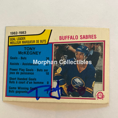 Tony Mckegney - Autographed Card 1983-84 Opc