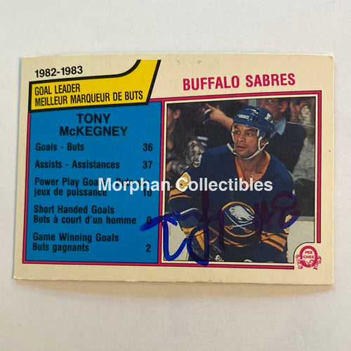 Tony Mckegney - Autographed Card 1983-84 Opc
