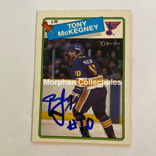 Tony Mckegney - Autographed Card 1988-89 Opc