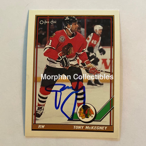 Tony Mckegney - Autographed Card 1991-92 Opc