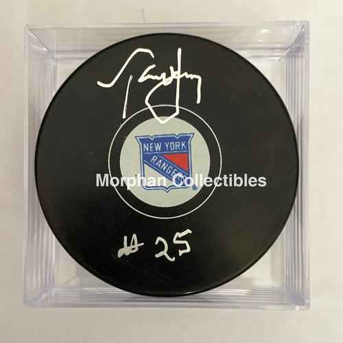 Tony Mckegney - Autographed Puck New York Rangers