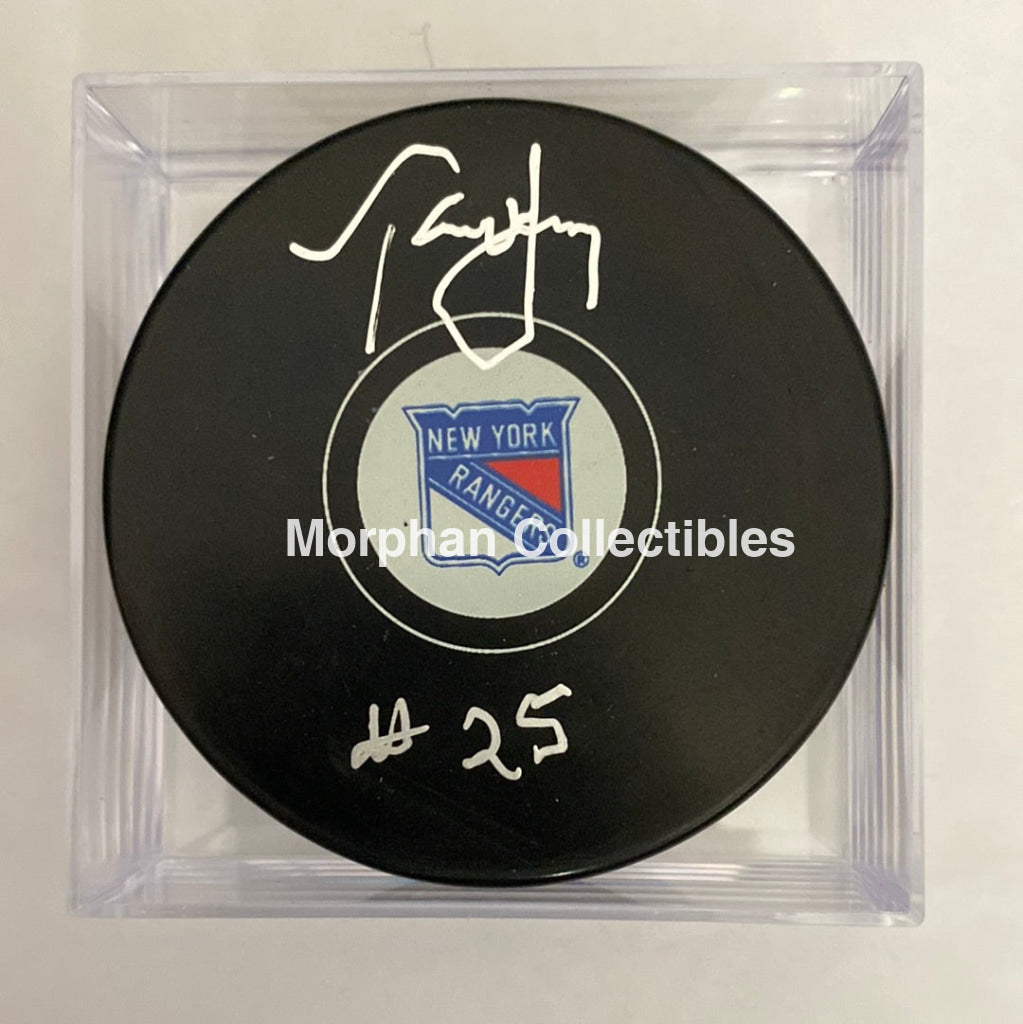 Tony Mckegney - Autographed Puck New York Rangers
