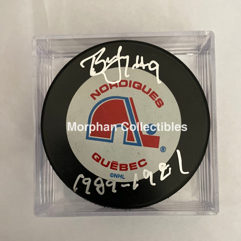 Tony Mckegney - Autographed Puck Quebec Nordiques