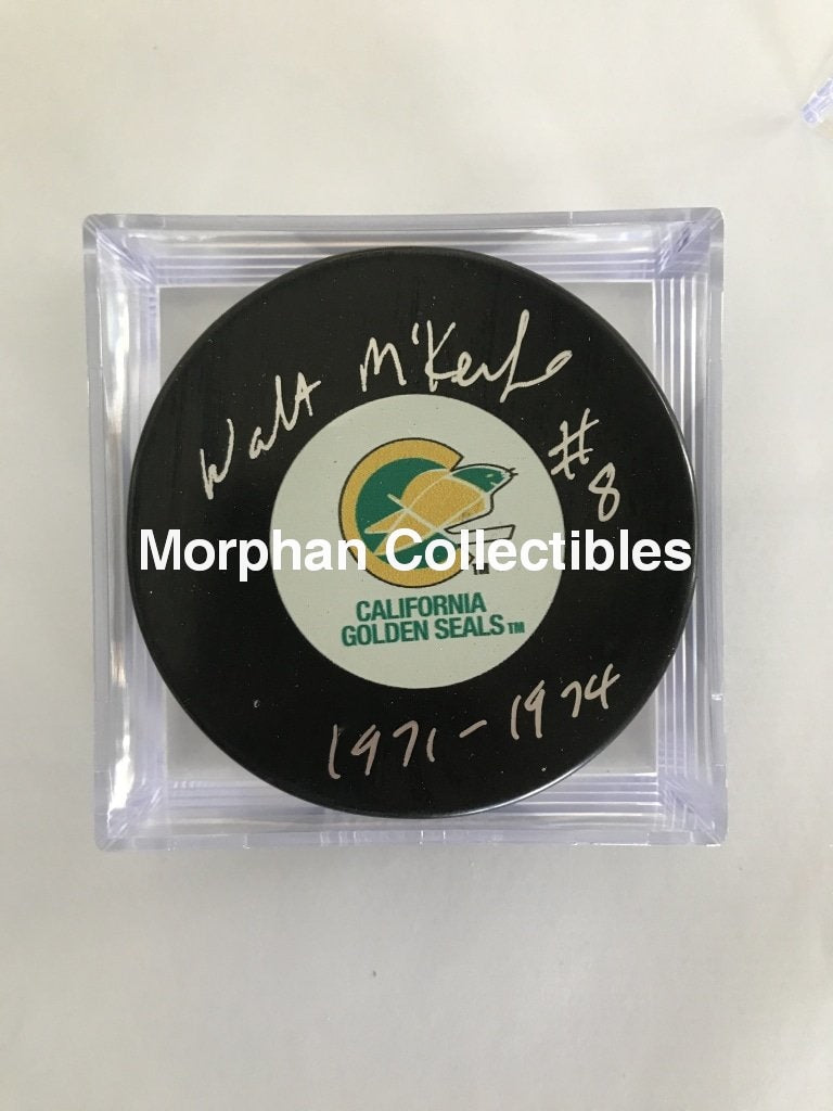 Walt Mckechnie - Autographed Puck California (1971-1974 W/number)