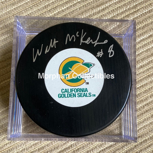 Walt Mckechnie - Autographed Puck California Seals