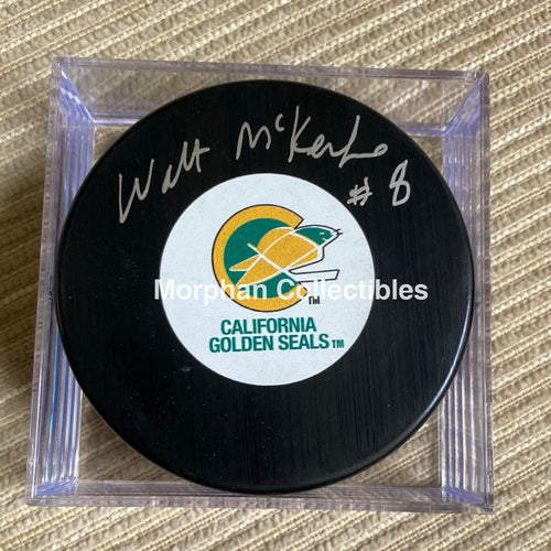 Walt Mckechnie - Autographed Puck California Seals