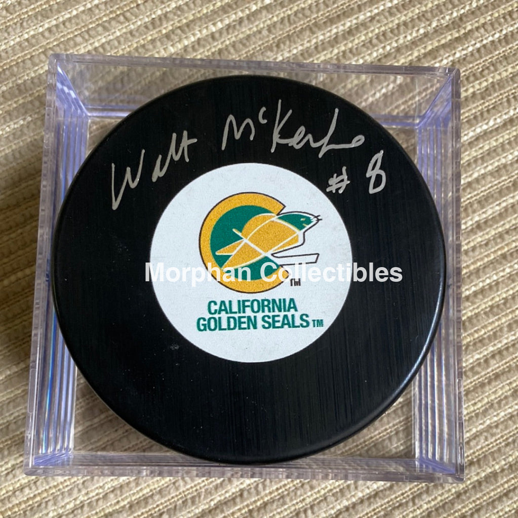 Walt Mckechnie - Autographed Puck California Seals