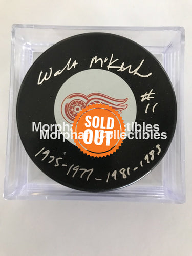 Walt Mckechnie - Autographed Puck Detroit Red Wings