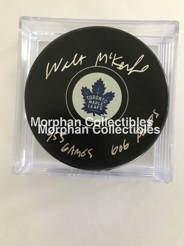 Walt Mckechnie - Autographed Puck Toonto Maple Leafs (955 Games)