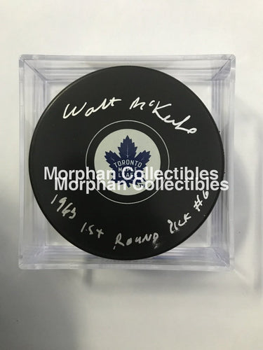 Walt Mckechnie - Autographed Puck Toronto Maple Leafs (1963 Draft)