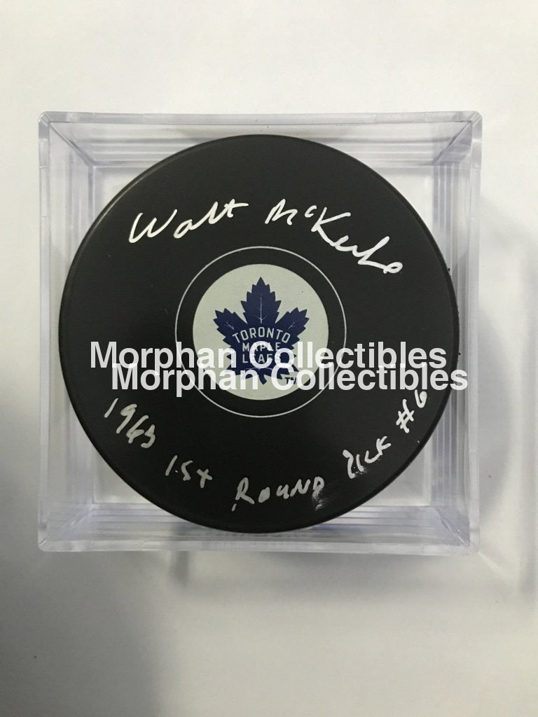 Walt Mckechnie - Autographed Puck Toronto Maple Leafs (1963 Draft)