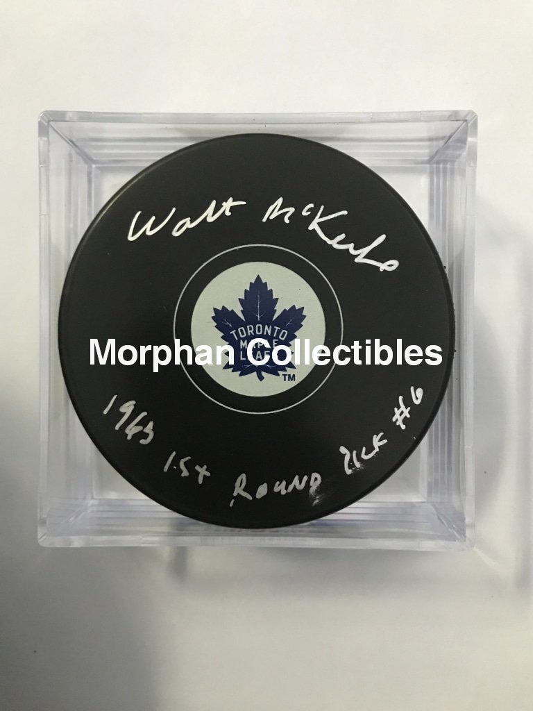 Walt Mckechnie - Autographed Puck Toronto Maple Leafs (1963 Draft)