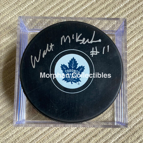 Walt Mckechnie - Autographed Puck Toronto Maple Leafs