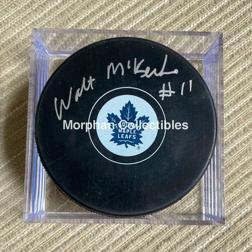 Walt Mckechnie - Autographed Puck Toronto Maple Leafs