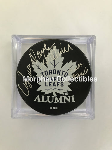 Walt Mckechnie/dave Hutchison/pat Boutette - Autographed Toronto Maple Leafs Alumni Puck