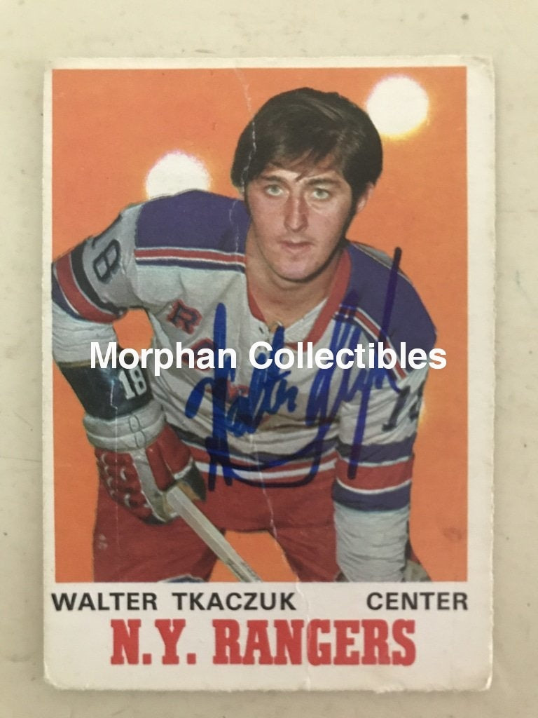 Walt Tkaczuk - Opc Hockey Cards Plus (Extra Fine And Blue Sharpie) 1970-71 #3 Creases Card