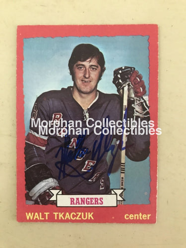 Walt Tkaczuk - Autographed Card 1973-74 Opc #3