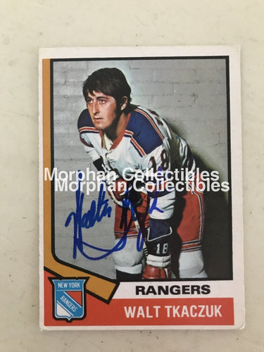 Walt Tkaczuk - Autographed Card 1974-75 Opc #1