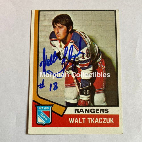 Walt Tkaczuk - Autographed Card 1974-75 Topps