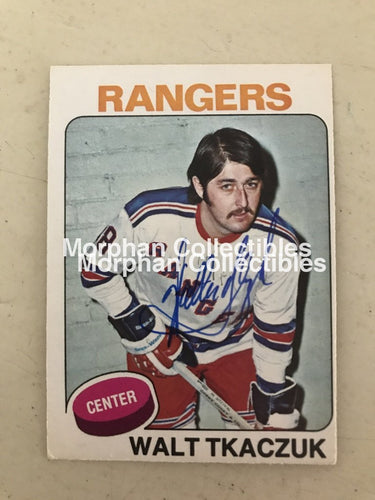 Walt Tkaczuk - Autographed Card 1975-76 Opc #1