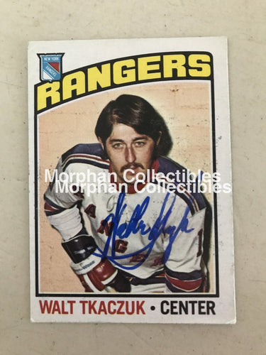 Walt Tkaczuk - Autographed Card 1976-77 Opc #1