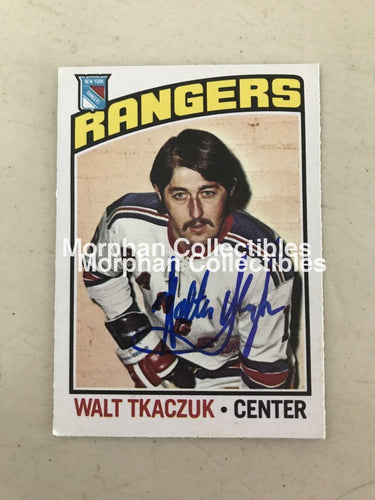 Walt Tkaczuk - Autographed Card 1976-77 Opc #2