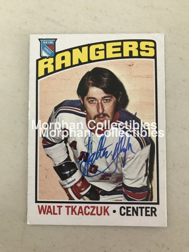 Walt Tkaczuk - Autographed Card 1976-77 Opc #4 Pen Mark On Back