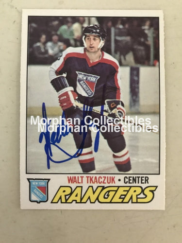 Walt Tkaczuk - Autographed Card 1977-78 Topps