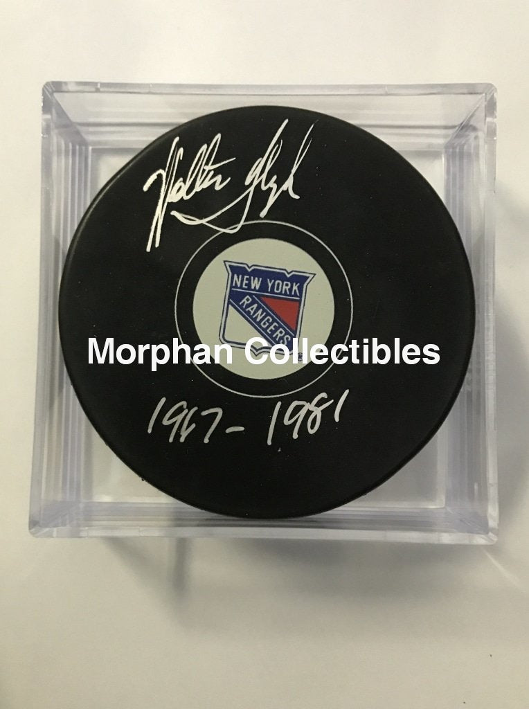 Walt Tkaczuk - Autographed Puck New York Rangers (1967-1981)