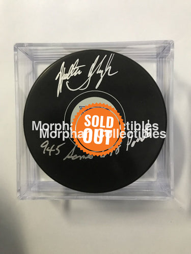 Walt Tkaczuk - Autographed Puck New York Rangers (945 Games)
