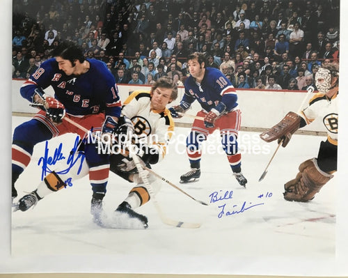 Walt Tkaczuk - Autographed New York 8X10 Photo Also Signed By Bill Fairbairn