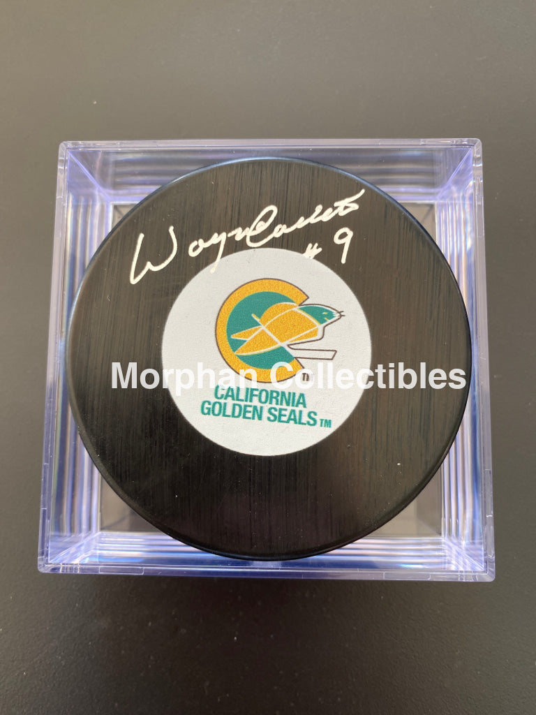 Wayne Carleton - Autographed California Seals Puck