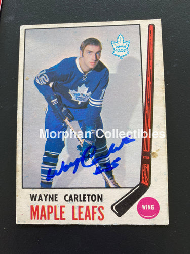 Wayne Carleton - Autographed Card Opc 1969/70