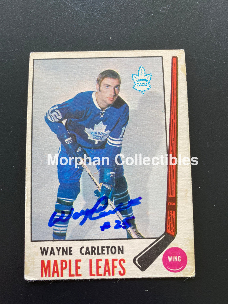 Wayne Carleton - Autographed Card Opc 1969/70