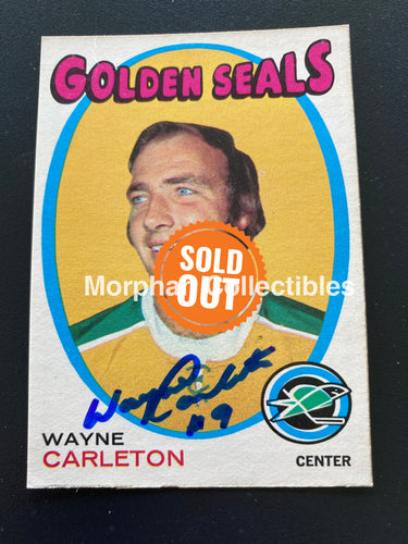 Wayne Carleton - Autographed Card Opc 1971/72