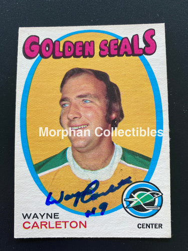 Wayne Carleton - Autographed Card Opc 1971/72