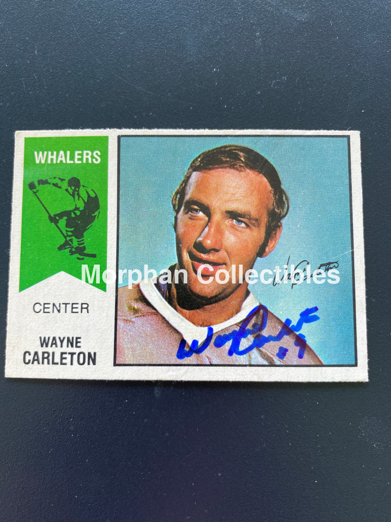 Wayne Carleton - Autographed Card Opc 1974/75 Wha